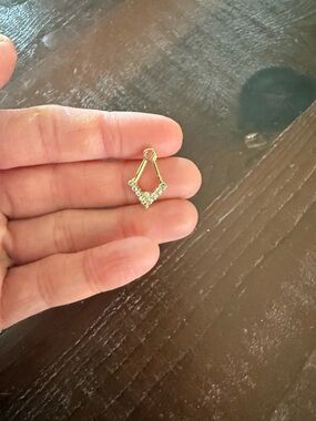 Gold Geometric Pendant with Clear Stones